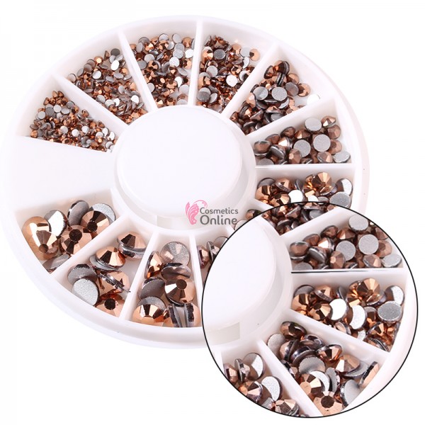 Carusel 3D pentru unghii C085 cu strasuri din Cristale Rose Metalic 400 buc 1,5-5mm